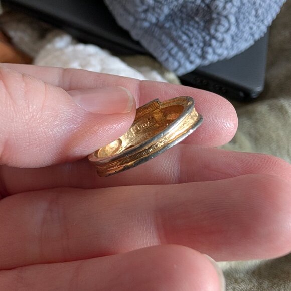 Vintage Avon Buckle Ring with Rhinestones, Size 7 - Picture 3 of 5